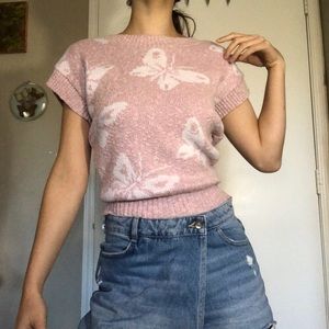 Vintage Butterfly Knit Top